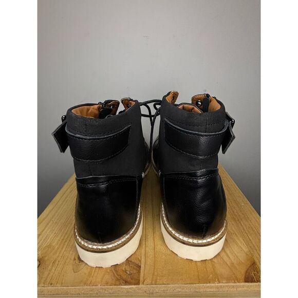 Steve Madden Men\'s Leather Cap‎ Toe Lace Up Combat Boot Black Size 10.5 main image 5